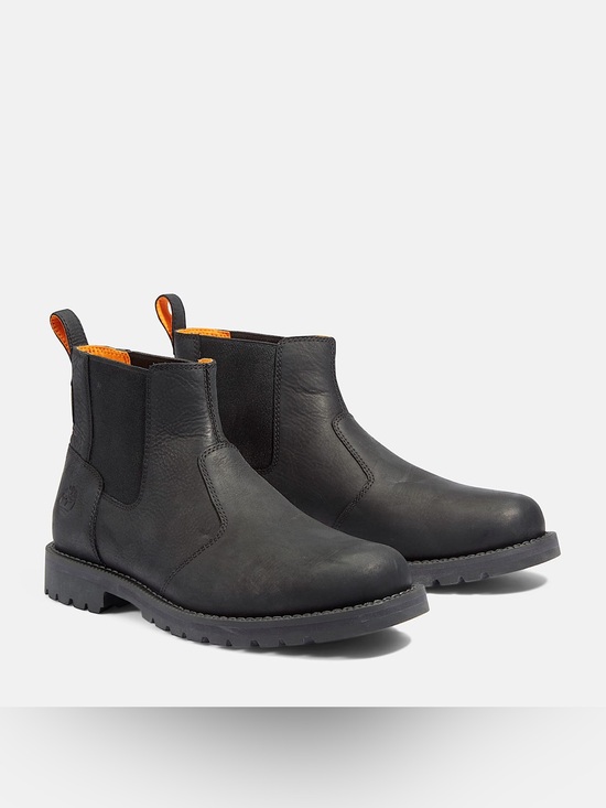 Timberland Other - Timberland Men's Black Leather Chukka Boots with Orange Pull Tabs